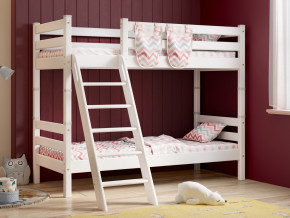 Двухъярусная кровать Соня вариант 10 с наклонной лестницей белая в Карпинске - karpinsk.magazinmebel.ru | фото