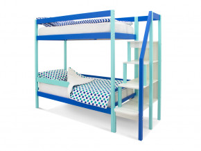 Двухъярусная кровать Svogen с бортиком мятно-синий в Карпинске - karpinsk.magazinmebel.ru | фото - изображение 1