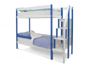 Двухъярусная кровать Svogen с бортиком синий-белый в Карпинске - karpinsk.magazinmebel.ru | фото - изображение 1