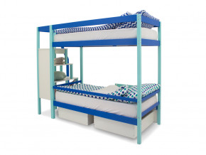 Двухъярусная кровать Svogen с ящиками и бортиком мятно-синий в Карпинске - karpinsk.magazinmebel.ru | фото - изображение 4