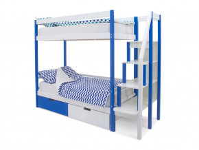 Двухъярусная кровать Svogen с ящиками сине-белый в Карпинске - karpinsk.magazinmebel.ru | фото - изображение 1
