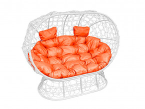 Кокон Лежебока на подставке с ротангом оранжевая подушка в Карпинске - karpinsk.magazinmebel.ru | фото
