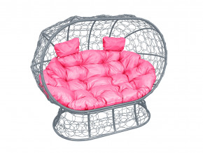 Кокон Лежебока на подставке с ротангом розовая подушка в Карпинске - karpinsk.magazinmebel.ru | фото - изображение 1