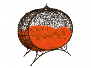 Кокон Улей на ножках с ротангом оранжевая подушка в Карпинске - karpinsk.magazinmebel.ru | фото