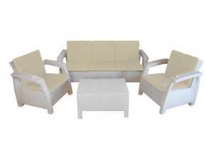 Комплект уличной мебели Yalta Premium Terrace Triple Set белый в Карпинске - karpinsk.magazinmebel.ru | фото
