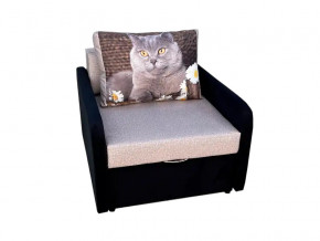 Кресло кровать Канзасик с подлокотниками кот с ромашками-2 в Карпинске - karpinsk.magazinmebel.ru | фото