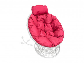 Кресло Папасан мини пружинка с ротангом красная подушка в Карпинске - karpinsk.magazinmebel.ru | фото - изображение 1