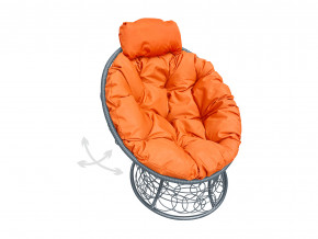 Кресло Папасан мини пружинка с ротангом оранжевая подушка в Карпинске - karpinsk.magazinmebel.ru | фото - изображение 1
