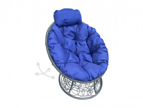 Кресло Папасан мини пружинка с ротангом синяя подушка в Карпинске - karpinsk.magazinmebel.ru | фото