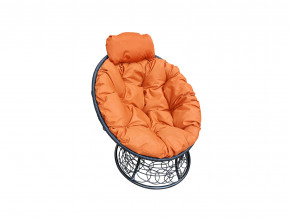 Кресло Папасан мини с ротангом оранжевая подушка в Карпинске - karpinsk.magazinmebel.ru | фото