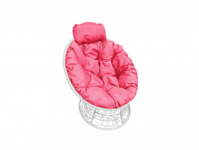 Кресло Папасан мини с ротангом розовая подушка в Карпинске - karpinsk.magazinmebel.ru | фото - изображение 1