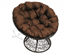 Кресло Папасан пружинка с ротангом коричневая подушка в Карпинске - karpinsk.magazinmebel.ru | фото