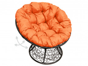 Кресло Папасан пружинка с ротангом оранжевая подушка в Карпинске - karpinsk.magazinmebel.ru | фото - изображение 1