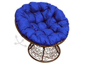 Кресло Папасан пружинка с ротангом синяя подушка в Карпинске - karpinsk.magazinmebel.ru | фото
