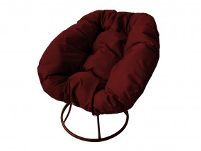Кресло Пончик без ротанга бордовая подушка в Карпинске - karpinsk.magazinmebel.ru | фото