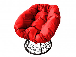 Кресло Пончик с ротангом красная подушка в Карпинске - karpinsk.magazinmebel.ru | фото
