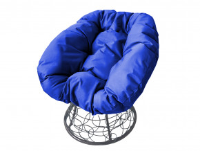 Кресло Пончик с ротангом синяя подушка в Карпинске - karpinsk.magazinmebel.ru | фото - изображение 1
