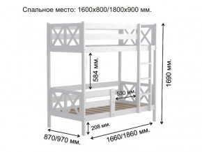 Кровать 2-х ярусная Аист-2 Прованс белый 1800х900 мм в Карпинске - karpinsk.magazinmebel.ru | фото - изображение 2