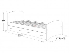 Кровать-6 одинарная с 2-мя ящиками 900*2000 ясень анкор в Карпинске - karpinsk.magazinmebel.ru | фото - изображение 2