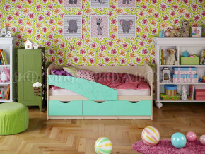 Кровать Бабочки 1600 Бирюза матовая в Карпинске - karpinsk.magazinmebel.ru | фото - изображение 1