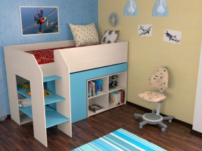 Кровать чердак Теремок 2 Голубой в Карпинске - karpinsk.magazinmebel.ru | фото - изображение 1