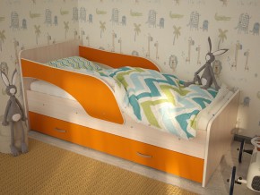Кровать детская Максимка млечный дуб-оранж в Карпинске - karpinsk.magazinmebel.ru | фото