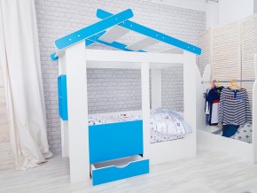 Кровать детская Теремок с ящиком лазурь в Карпинске - karpinsk.magazinmebel.ru | фото