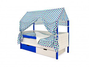 Кровать-домик мягкий Svogen с ящиками и бортиком сине-белый в Карпинске - karpinsk.magazinmebel.ru | фото - изображение 3
