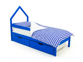 Кровать-домик мини Svogen с ящиками и бортиком синий в Карпинске - karpinsk.magazinmebel.ru | фото