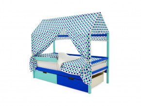 Кровать-домик Svogen с ящиками и бортиком мятно-синий в Карпинске - karpinsk.magazinmebel.ru | фото - изображение 5