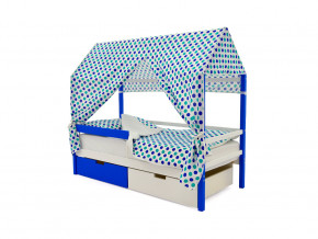 Кровать-домик Svogen с ящиками и бортиком сине-белый в Карпинске - karpinsk.magazinmebel.ru | фото - изображение 5