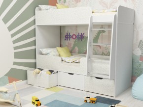 Кровать двухъярусная Малыш двойняшка белый феритейл в Карпинске - karpinsk.magazinmebel.ru | фото