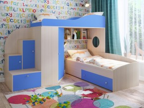 Кровать Кадет 2 Дуб молочный-голубой в Карпинске - karpinsk.magazinmebel.ru | фото