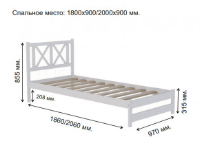 Кровать односпальная Аист-7 Классика белый 1800х900 мм в Карпинске - karpinsk.magazinmebel.ru | фото - изображение 2