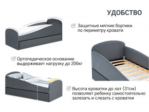 Кровать с ящиком Letmo графит (велюр) в Карпинске - karpinsk.magazinmebel.ru | фото - изображение 11
