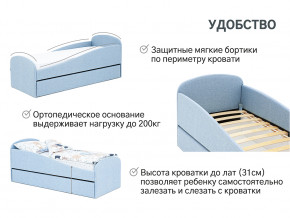 Кровать с ящиком Letmo небесный (рогожка) в Карпинске - karpinsk.magazinmebel.ru | фото - изображение 14