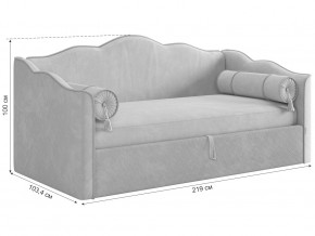 Кровать софа Лея 900 велюр латте/крем в Карпинске - karpinsk.magazinmebel.ru | фото - изображение 2