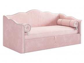 Кровать софа Лея 900 велюр нежно-розовый/галька в Карпинске - karpinsk.magazinmebel.ru | фото