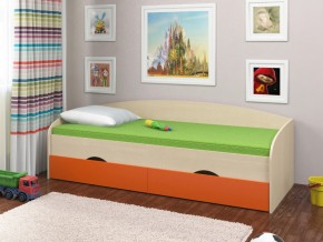 Кровать Соня 2 дуб молочный-оранжевый в Карпинске - karpinsk.magazinmebel.ru | фото