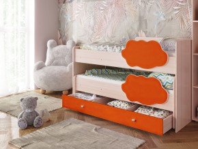 Кровать Соник с ящиком млечный дуб-оранж в Карпинске - karpinsk.magazinmebel.ru | фото - изображение 1
