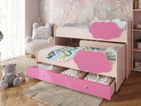 Кровать Соник с ящиком млечный дуб-розовый в Карпинске - karpinsk.magazinmebel.ru | фото