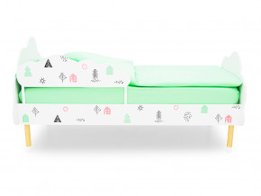 Кровать Stumpa Облако с бортиком рисунок Домики розовый, бирюзовый в Карпинске - karpinsk.magazinmebel.ru | фото - изображение 3