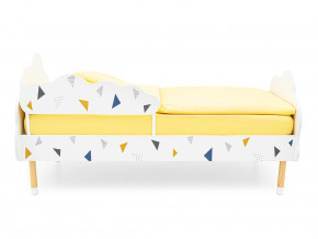 Кровать Stumpa Облако с бортиком рисунок Треугольники желтый, синий в Карпинске - karpinsk.magazinmebel.ru | фото - изображение 3
