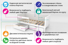 Кровать-тахта Svogen мягкая с ящиками и бортиком с фото лаванда/лисята в Карпинске - karpinsk.magazinmebel.ru | фото - изображение 2