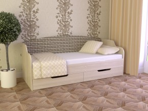 Кровать Юниор Тип 2 Микровелюр-плетенка светлая 800х1600 в Карпинске - karpinsk.magazinmebel.ru | фото