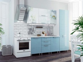 Кухня 2100 Бьянка голубые блестки в Карпинске - karpinsk.magazinmebel.ru | фото