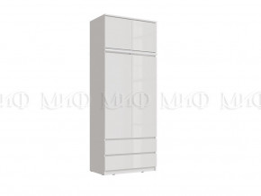 Шкаф 2-х створчатый комбинированный с антресолью 900 Челси Белый в Карпинске - karpinsk.magazinmebel.ru | фото