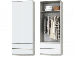 Шкаф для одежды 2х дверный с ящиками Лори дуб серый, белый в Карпинске - karpinsk.magazinmebel.ru | фото - изображение 1