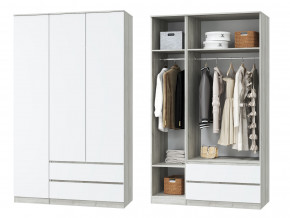Шкаф для одежды трехдверный Лори дуб серый, белый в Карпинске - karpinsk.magazinmebel.ru | фото