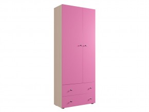 Шкаф ДМ 800 с 2 ящиками дуб млечный-розовый в Карпинске - karpinsk.magazinmebel.ru | фото